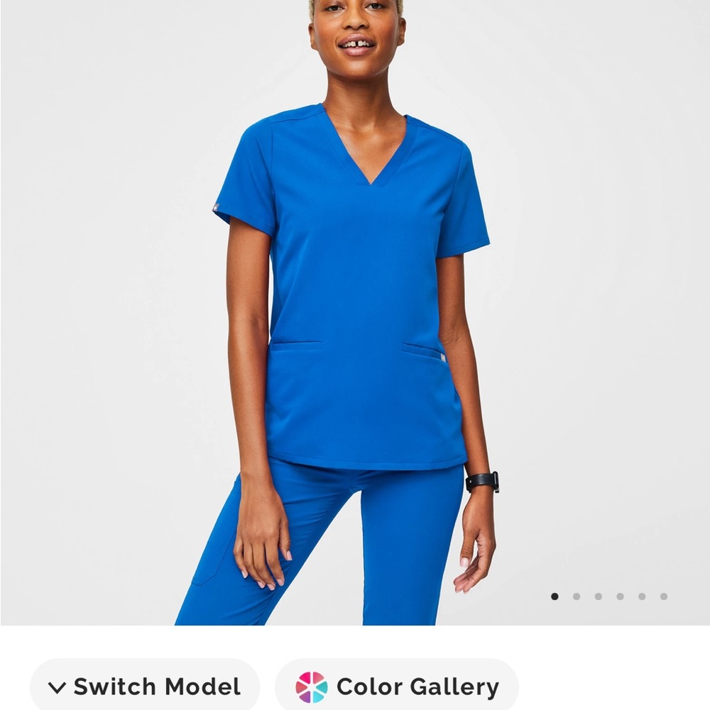 Figs Women's Vivid Blue Scrub Set